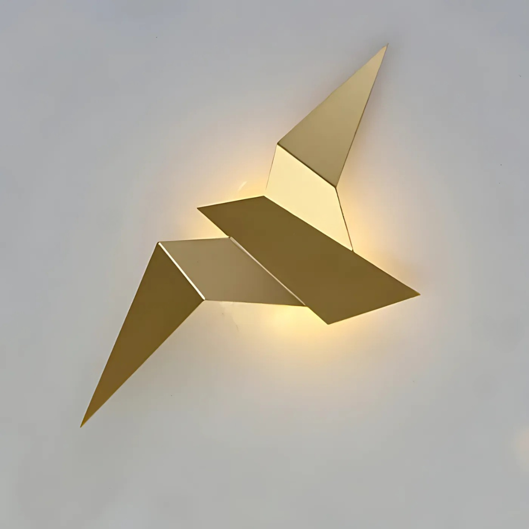 Unique Origami Wall Lamp - Stylish Indoor Wall Lights for Living Room and Bedroom Decor, Warm LED Lighting, Metal Design