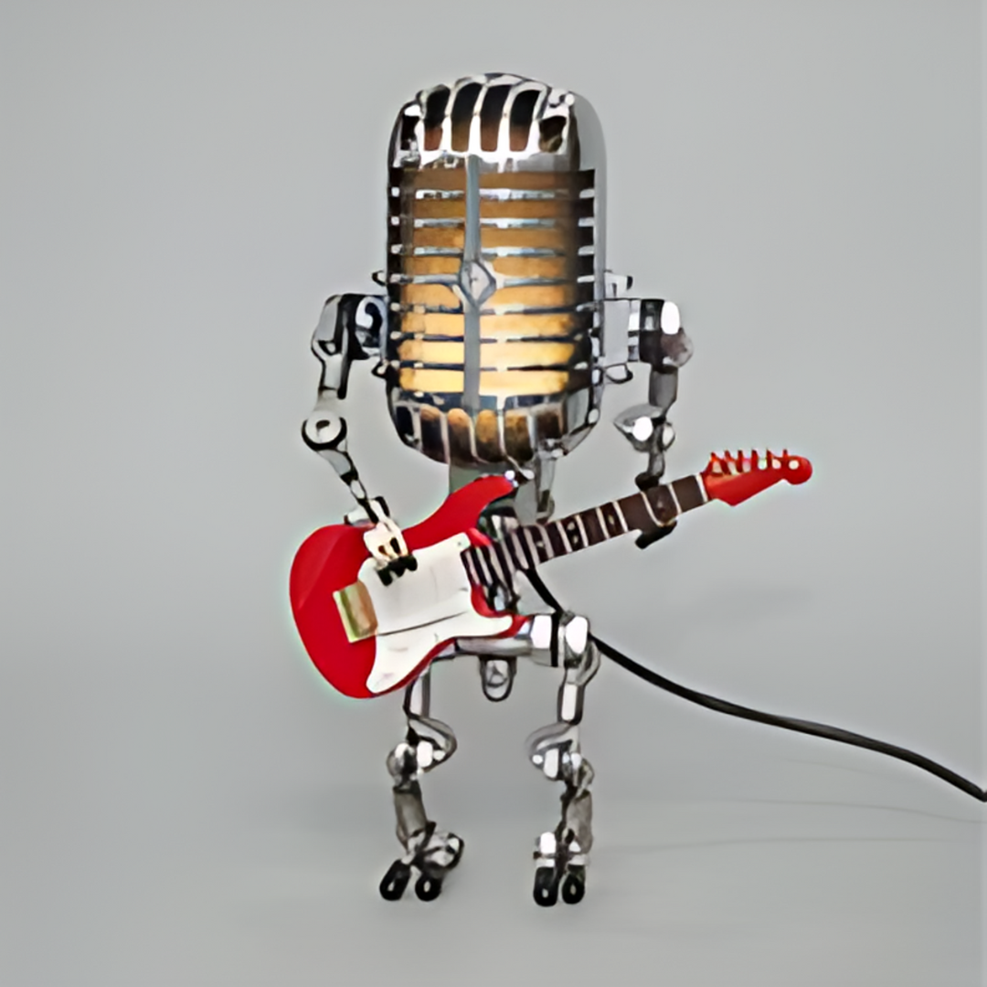 Unique Robot Table Lamp with Adjustable LED Light for Living Room and Desk – Stylish Home Decor Accent