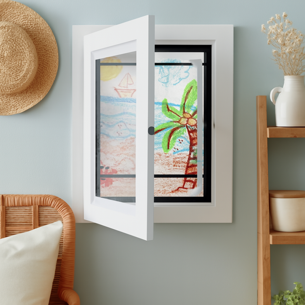 Wall Art Storage Frame Children Drawings Photo Display