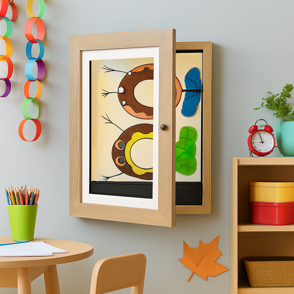 Wall Art Storage Frame Children Drawings Photo Display