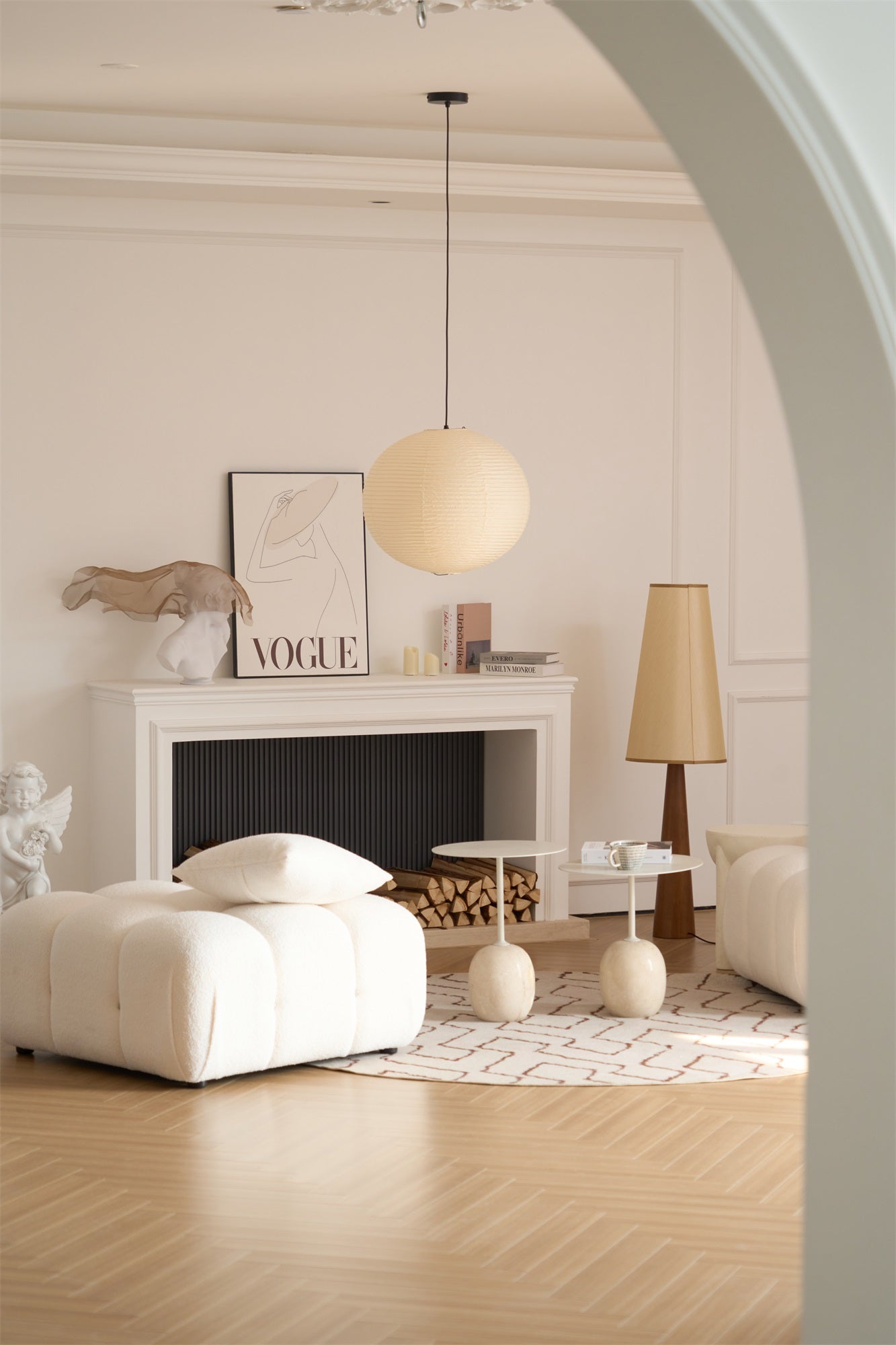 Japanese Washi Paper Globe Pendant Light 1-Light