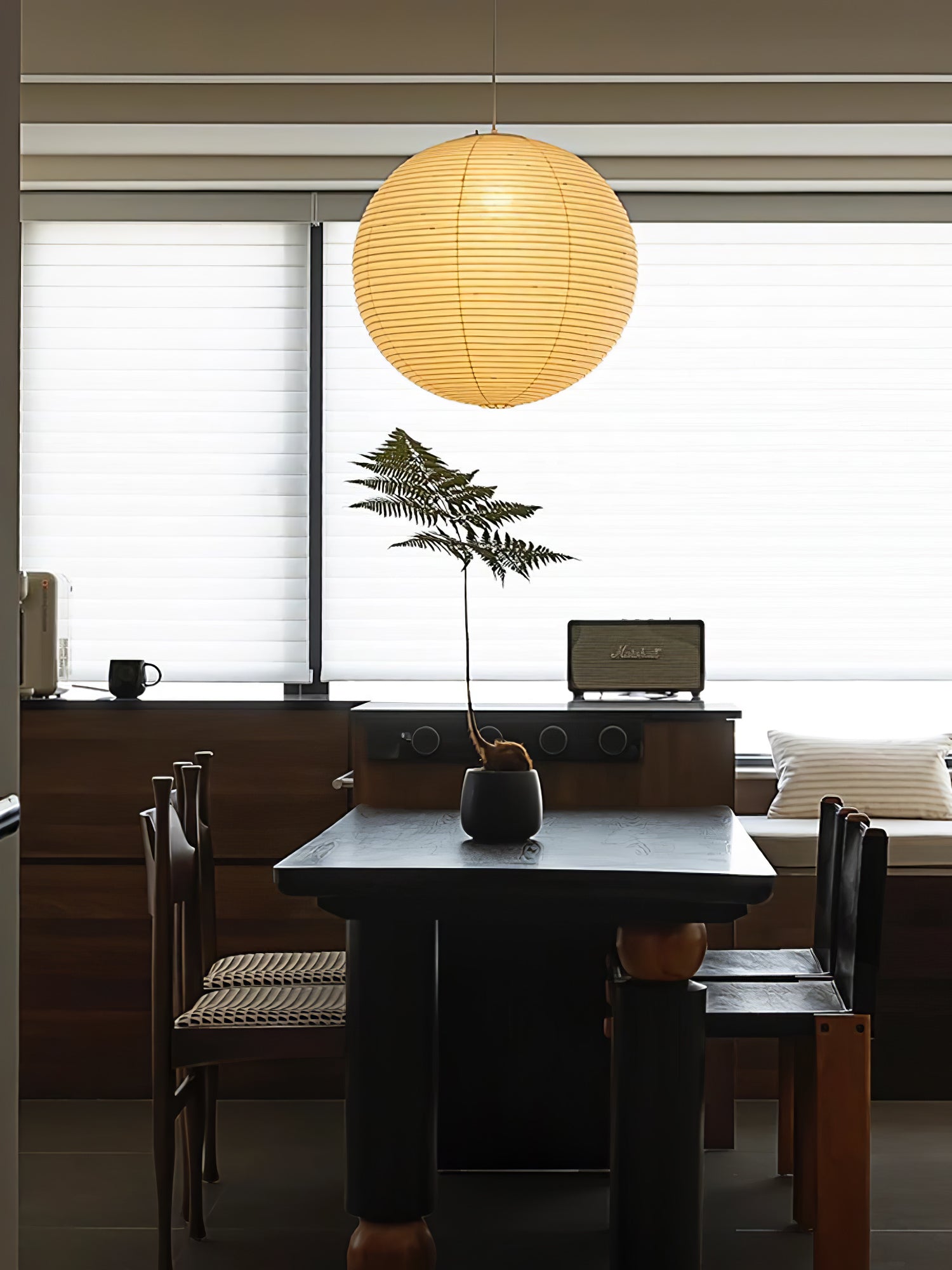 Japanese Washi Paper Globe Pendant Light 1-Light