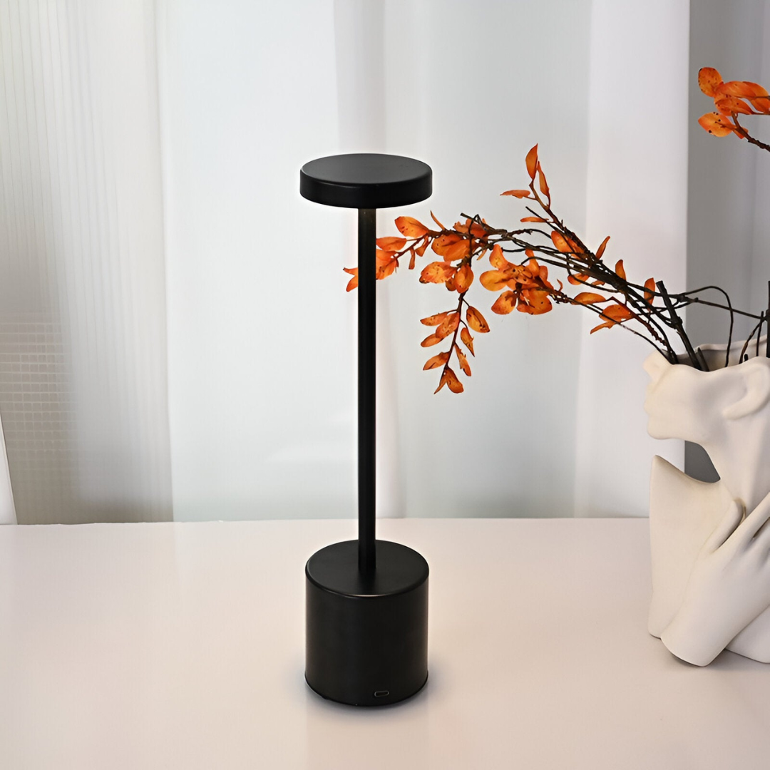 Wireless Retro Table Lamp – Rechargeable Cordless Design with Dimmable LED for Cozy Bedside Ambiance