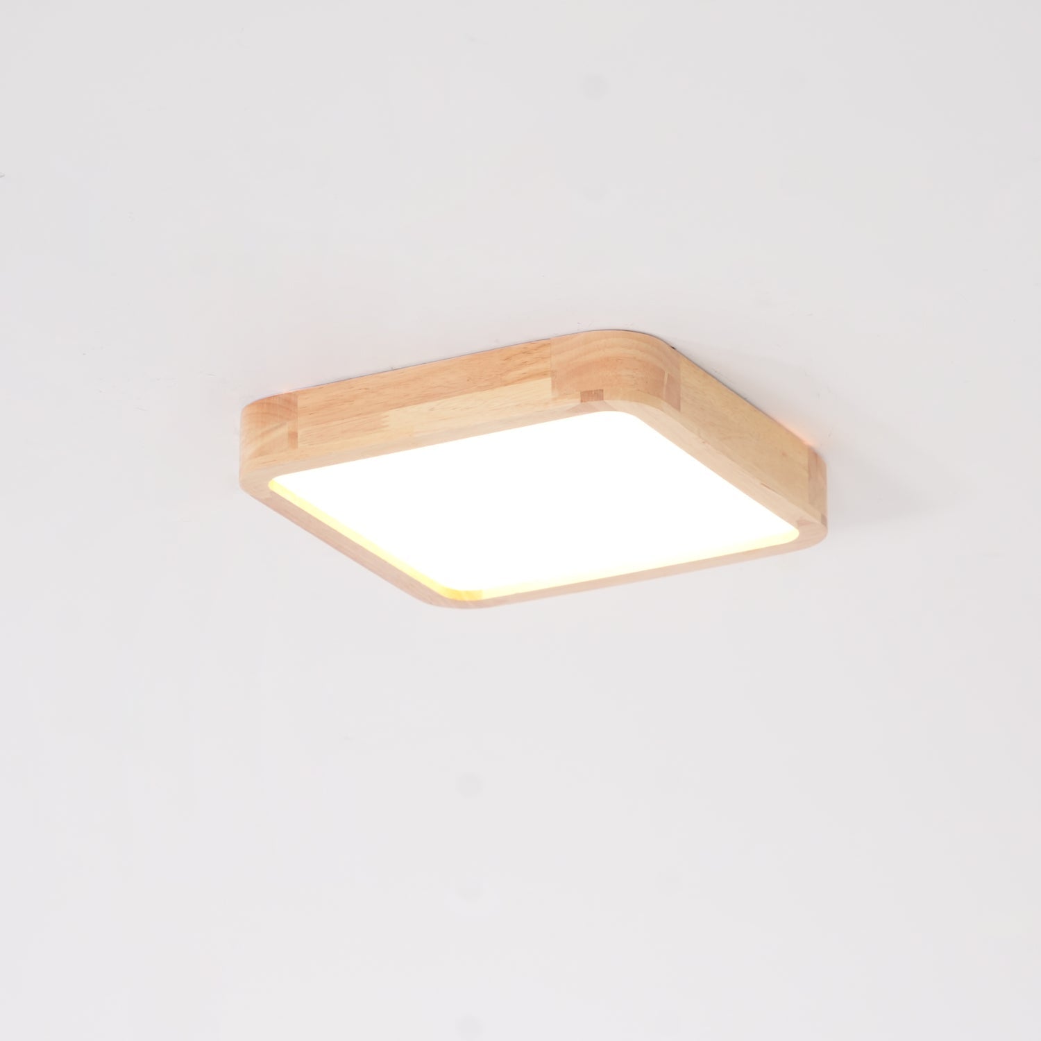 Modern Nordic Round Wooden LED Flush Mount Ceiling 1-Light