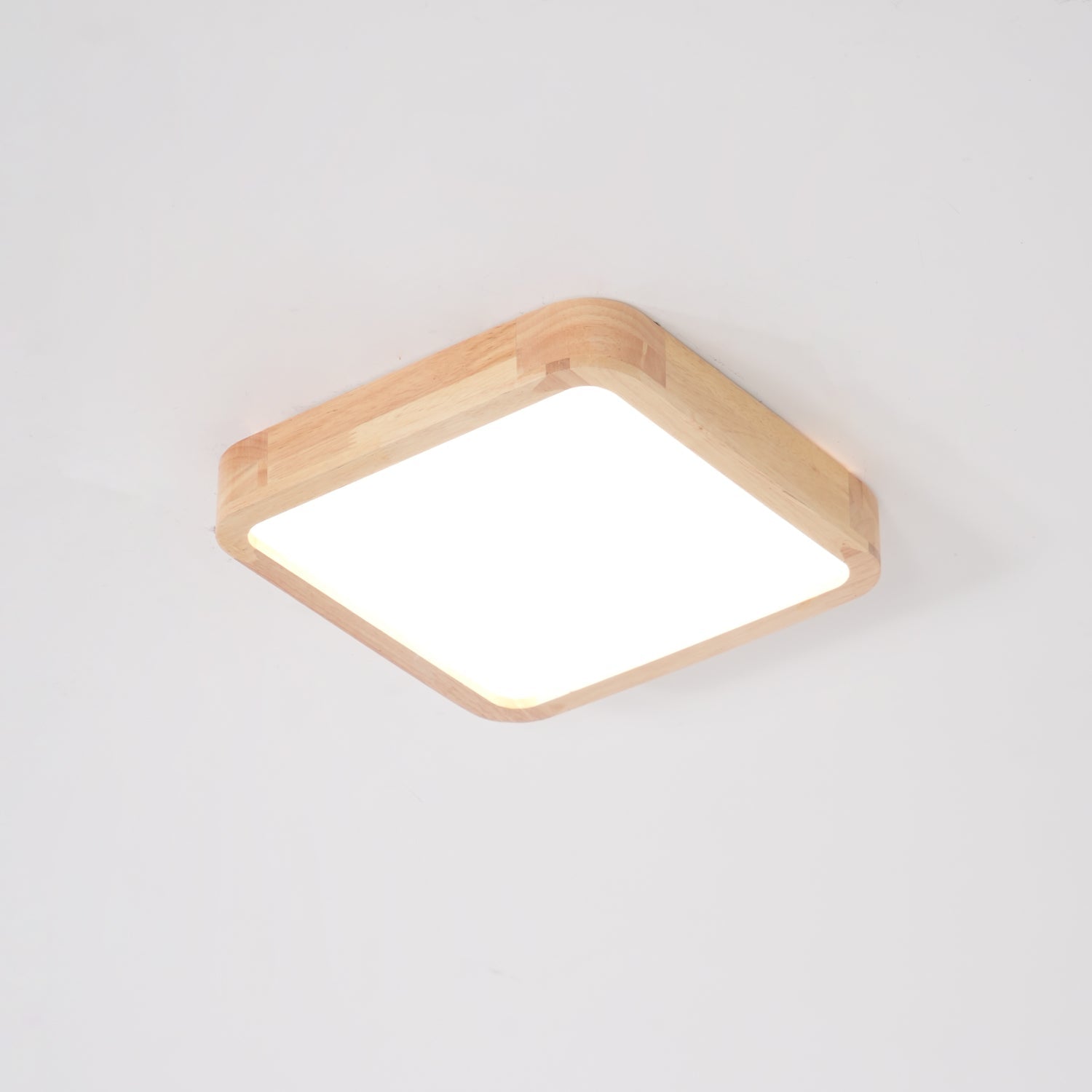 Modern Nordic Round Wooden LED Flush Mount Ceiling 1-Light