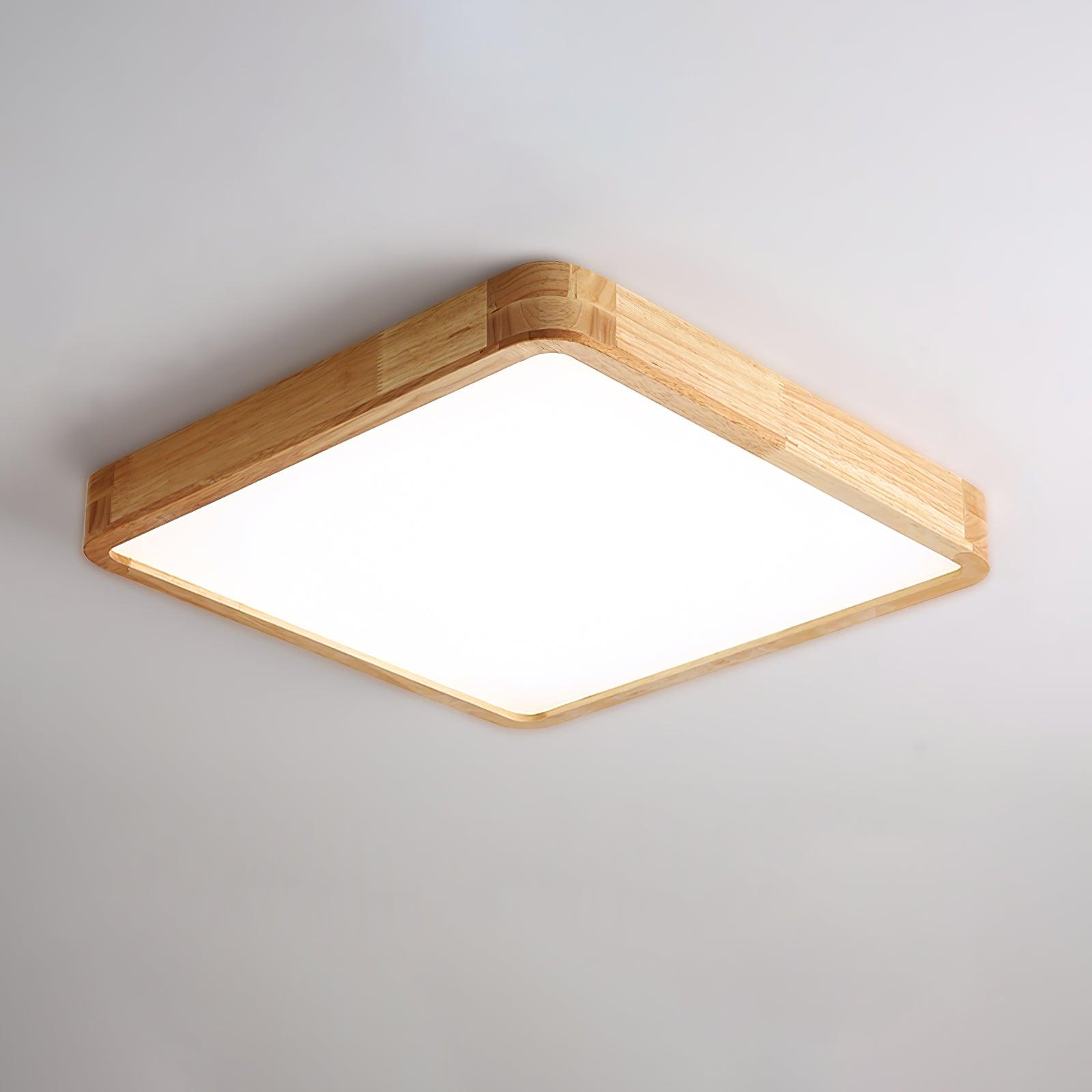 Modern Nordic Round Wooden LED Flush Mount Ceiling 1-Light