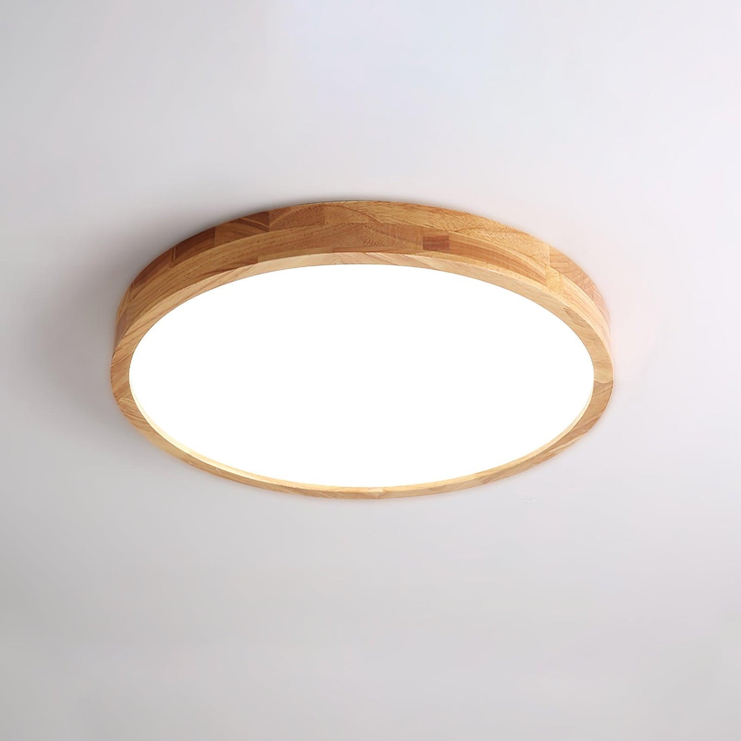 Modern Nordic Round Wooden LED Flush Mount Ceiling 1-Light