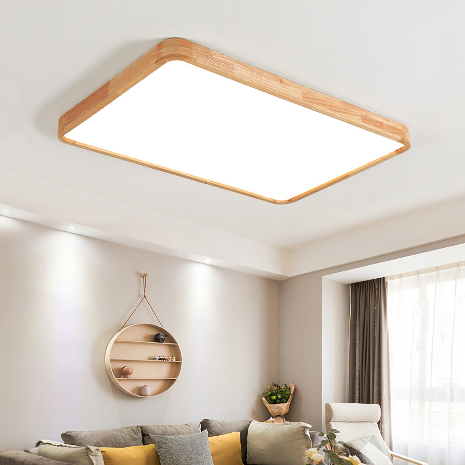 Modern Nordic Round Wooden LED Flush Mount Ceiling 1-Light