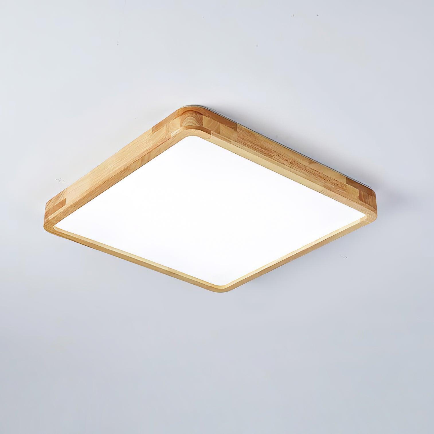 Modern Nordic Round Wooden LED Flush Mount Ceiling 1-Light