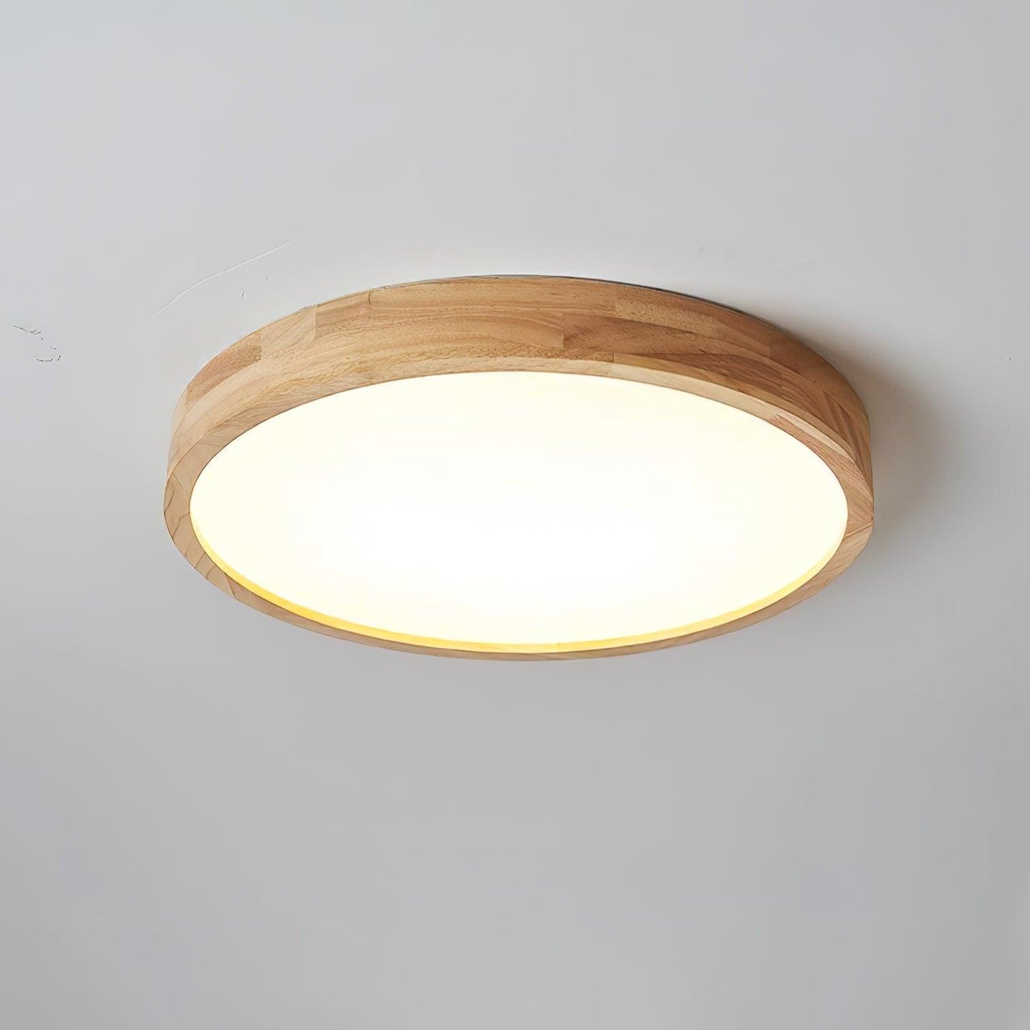 Modern Nordic Round Wooden LED Flush Mount Ceiling 1-Light
