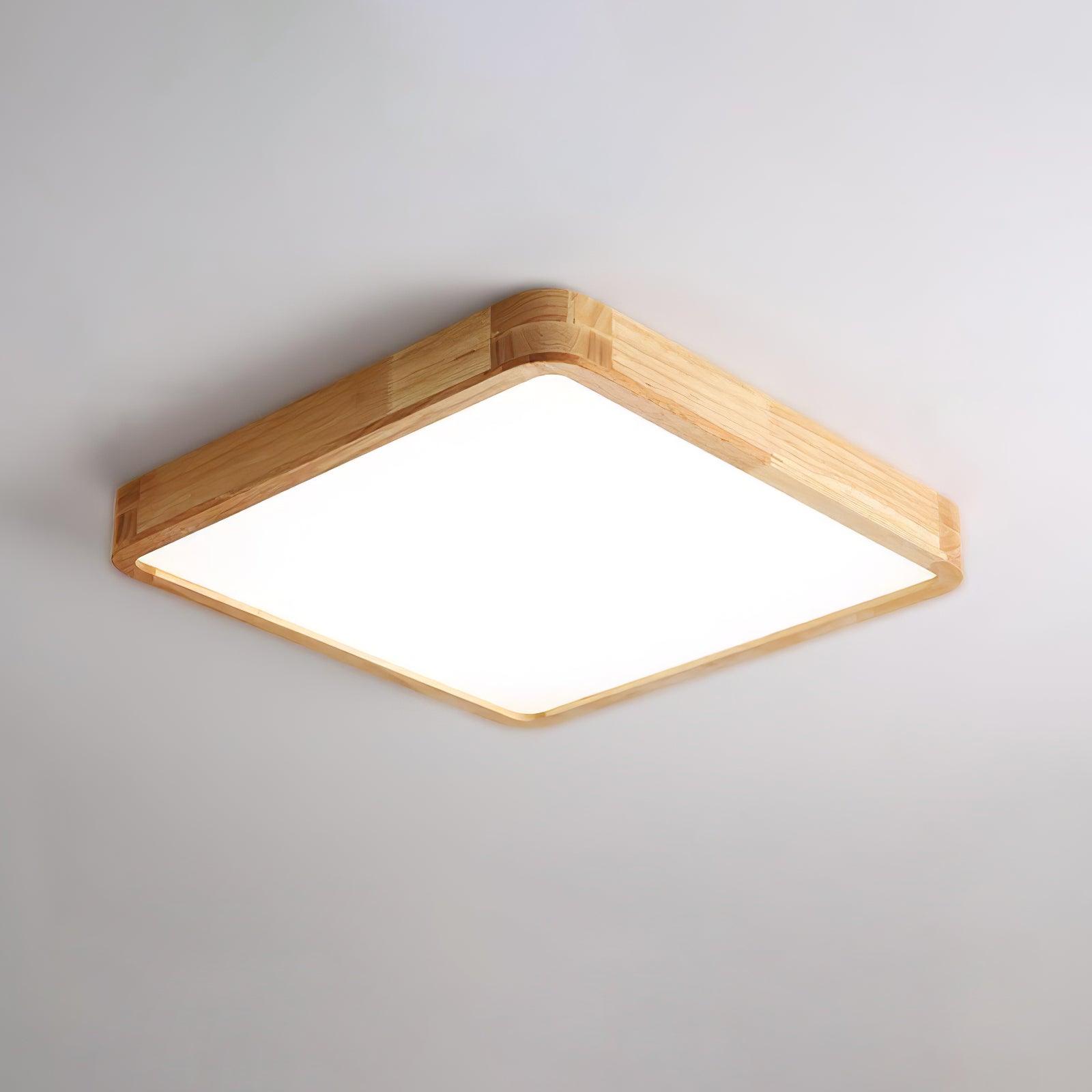Modern Nordic Round Wooden LED Flush Mount Ceiling 1-Light
