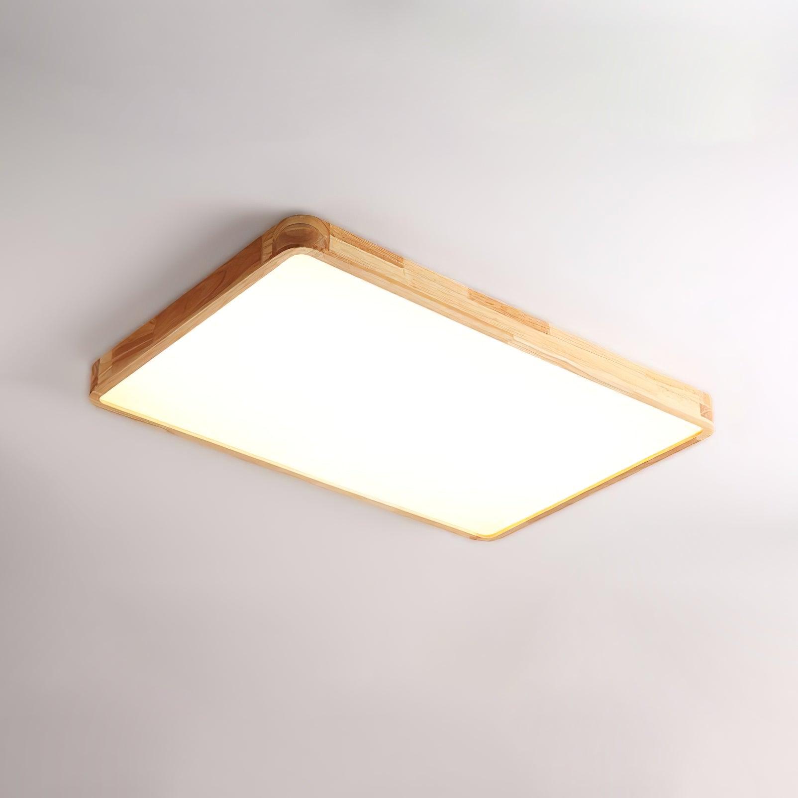Modern Nordic Round Wooden LED Flush Mount Ceiling 1-Light