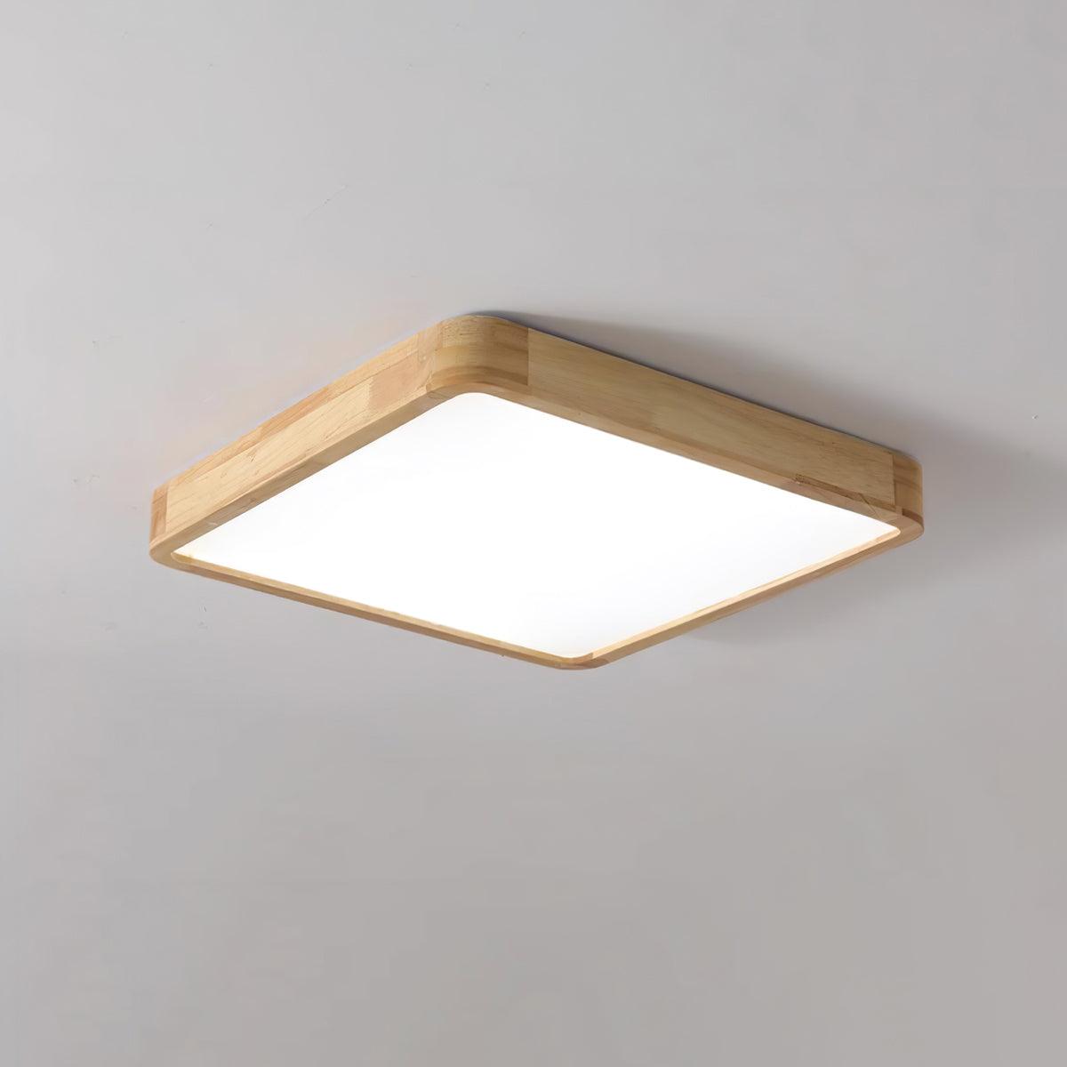 Modern Nordic Round Wooden LED Flush Mount Ceiling 1-Light
