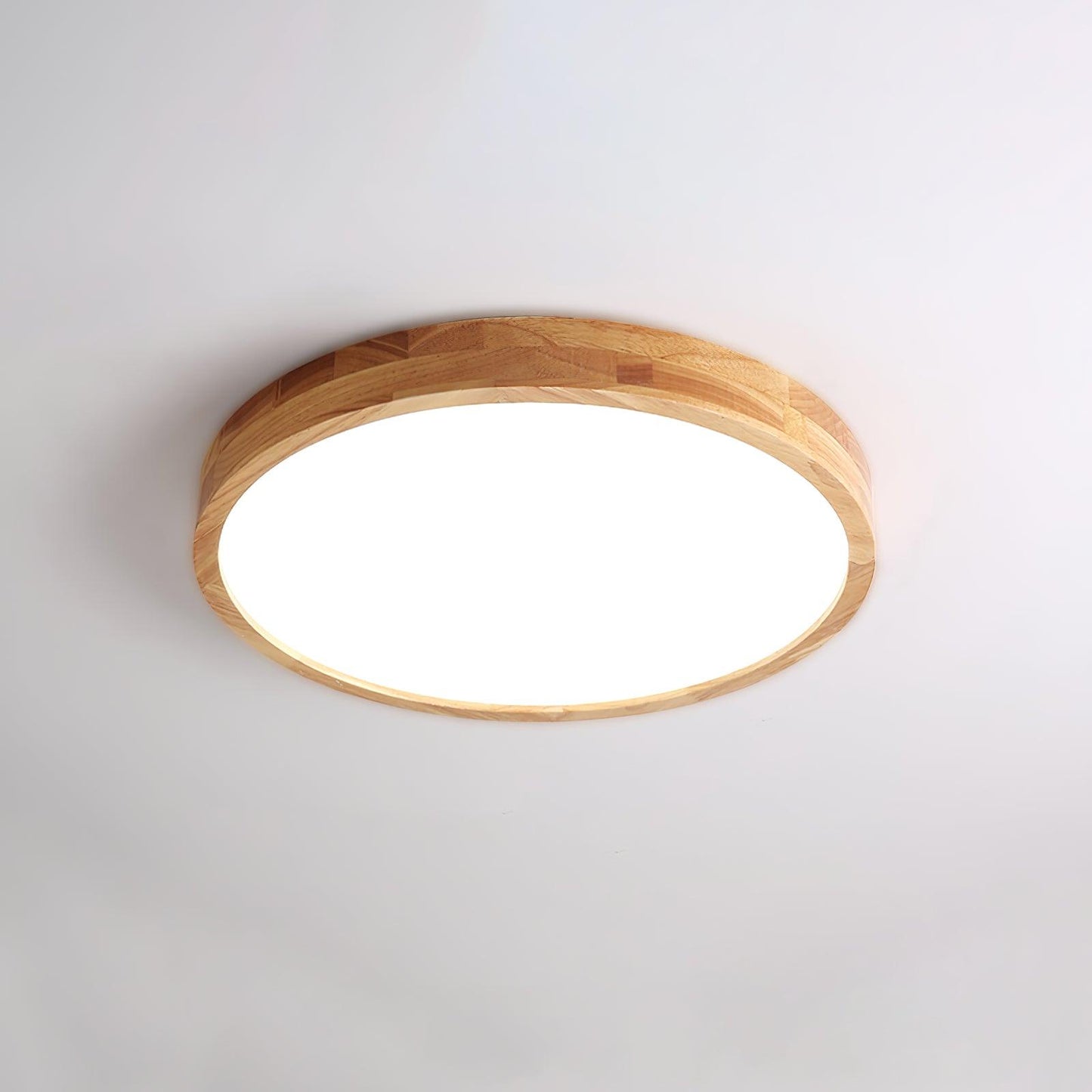 Modern Nordic Round Wooden LED Flush Mount Ceiling 1-Light