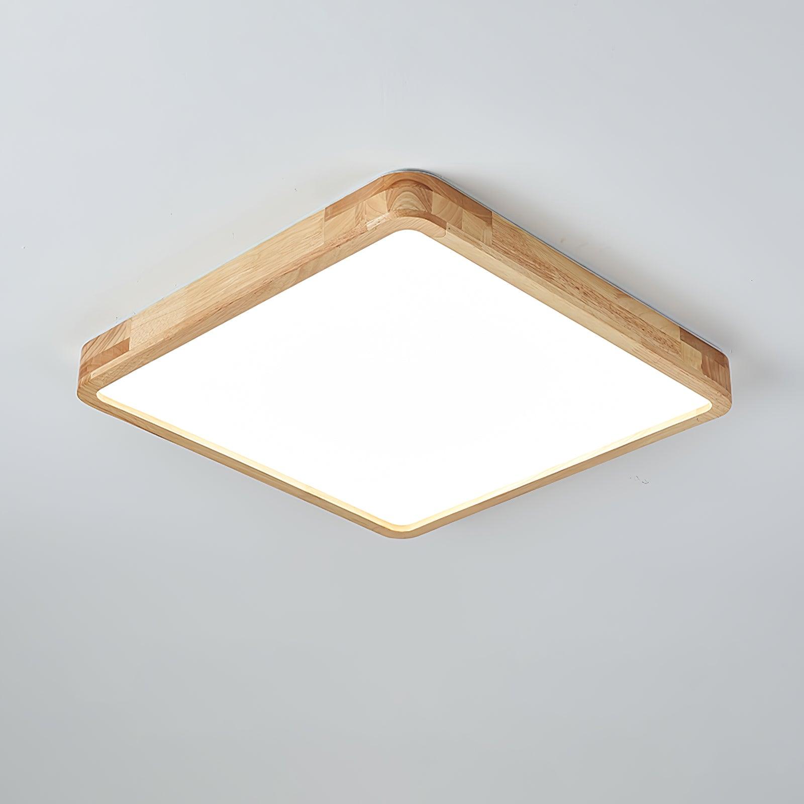 Modern Nordic Round Wooden LED Flush Mount Ceiling 1-Light