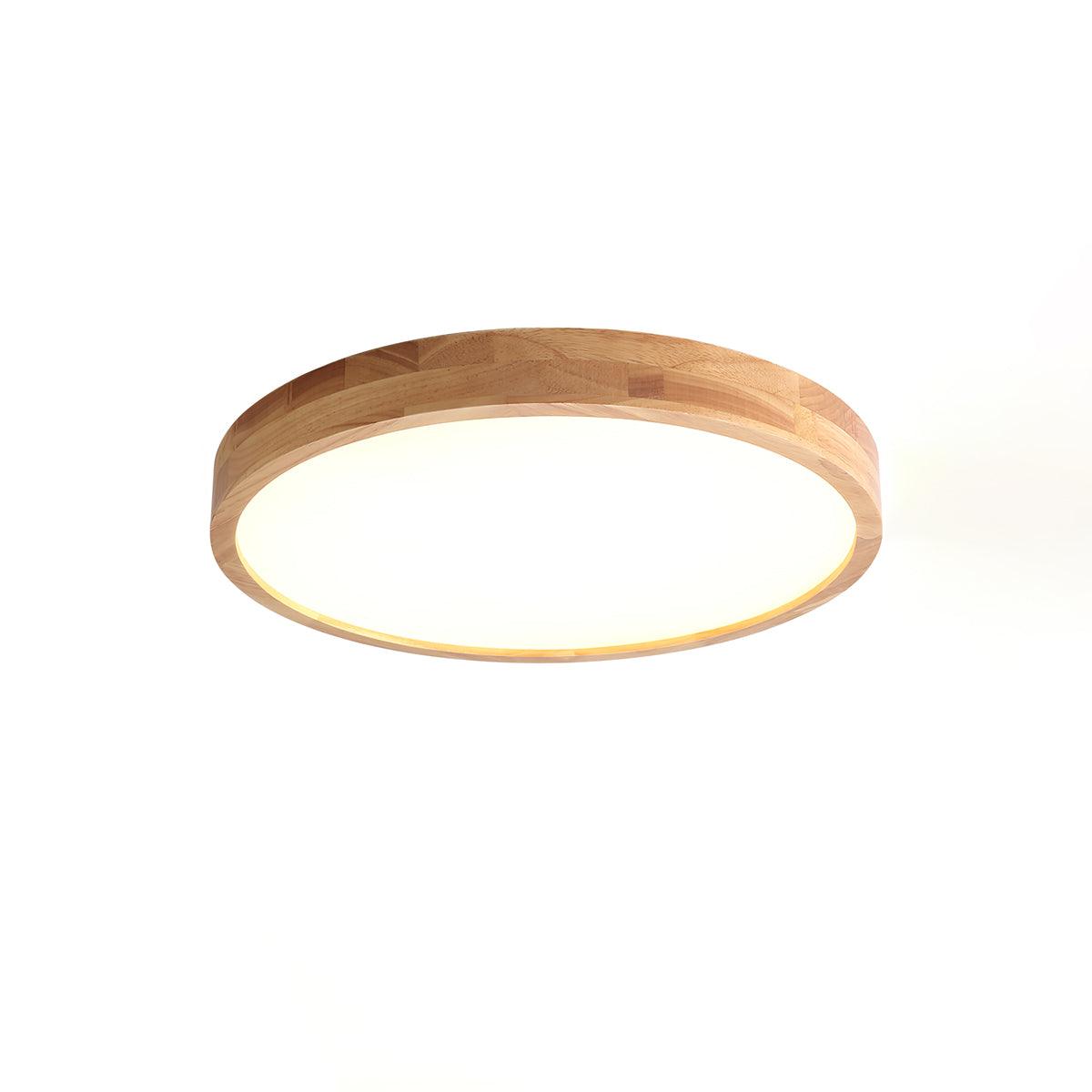 Modern Nordic Round Wooden LED Flush Mount Ceiling 1-Light