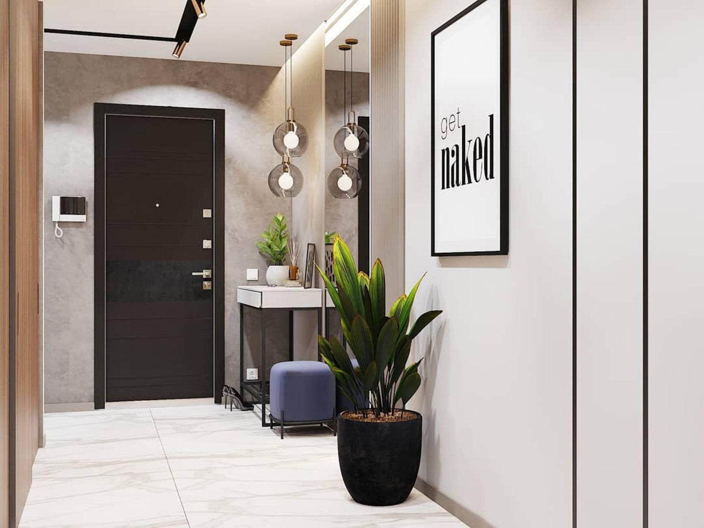 Modern Cylinder Glass Brass Pendant Light 1-Light