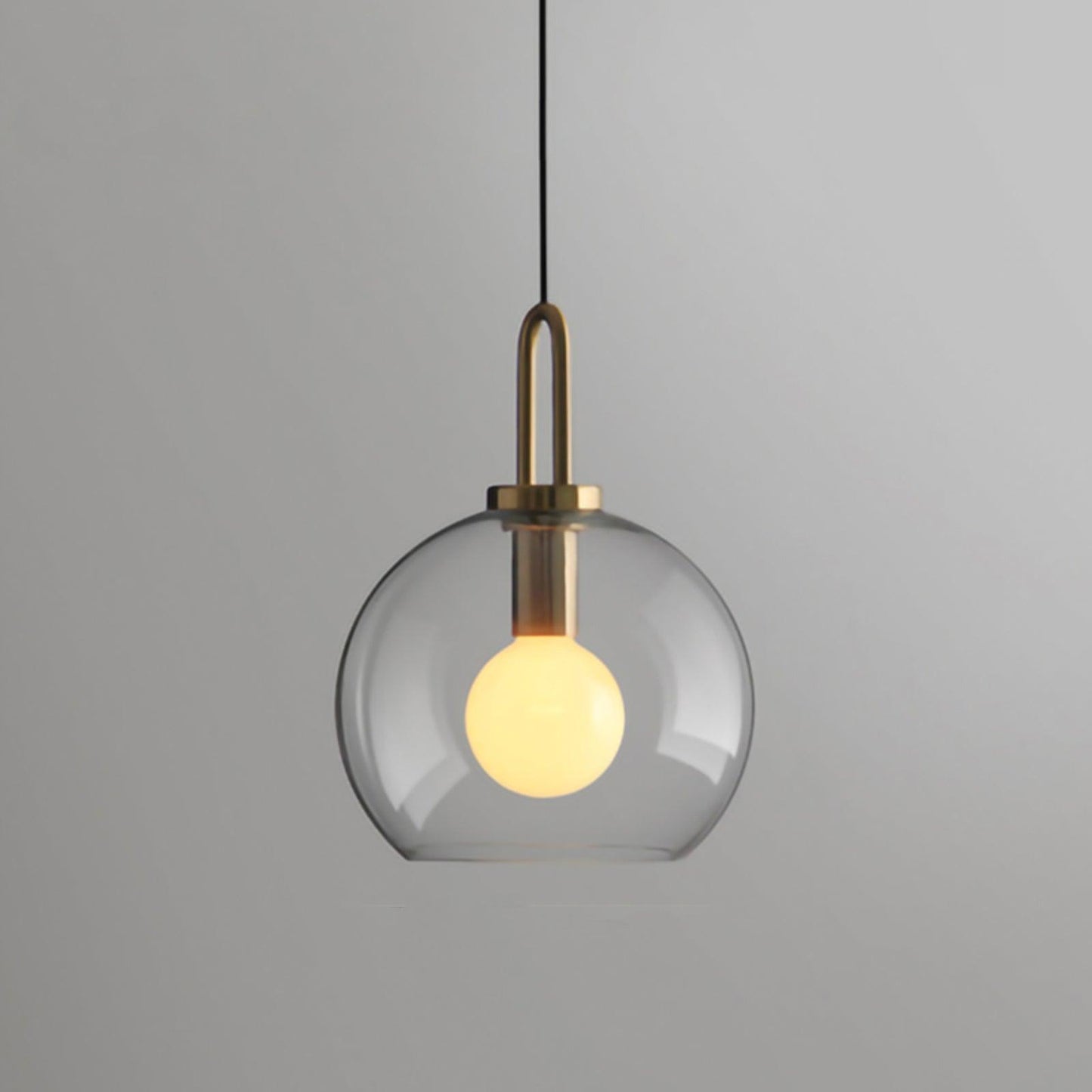 Modern Cylinder Glass Brass Pendant Light 1-Light