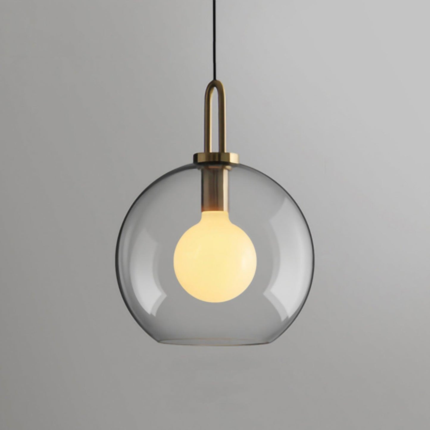 Modern Cylinder Glass Brass Pendant Light 1-Light