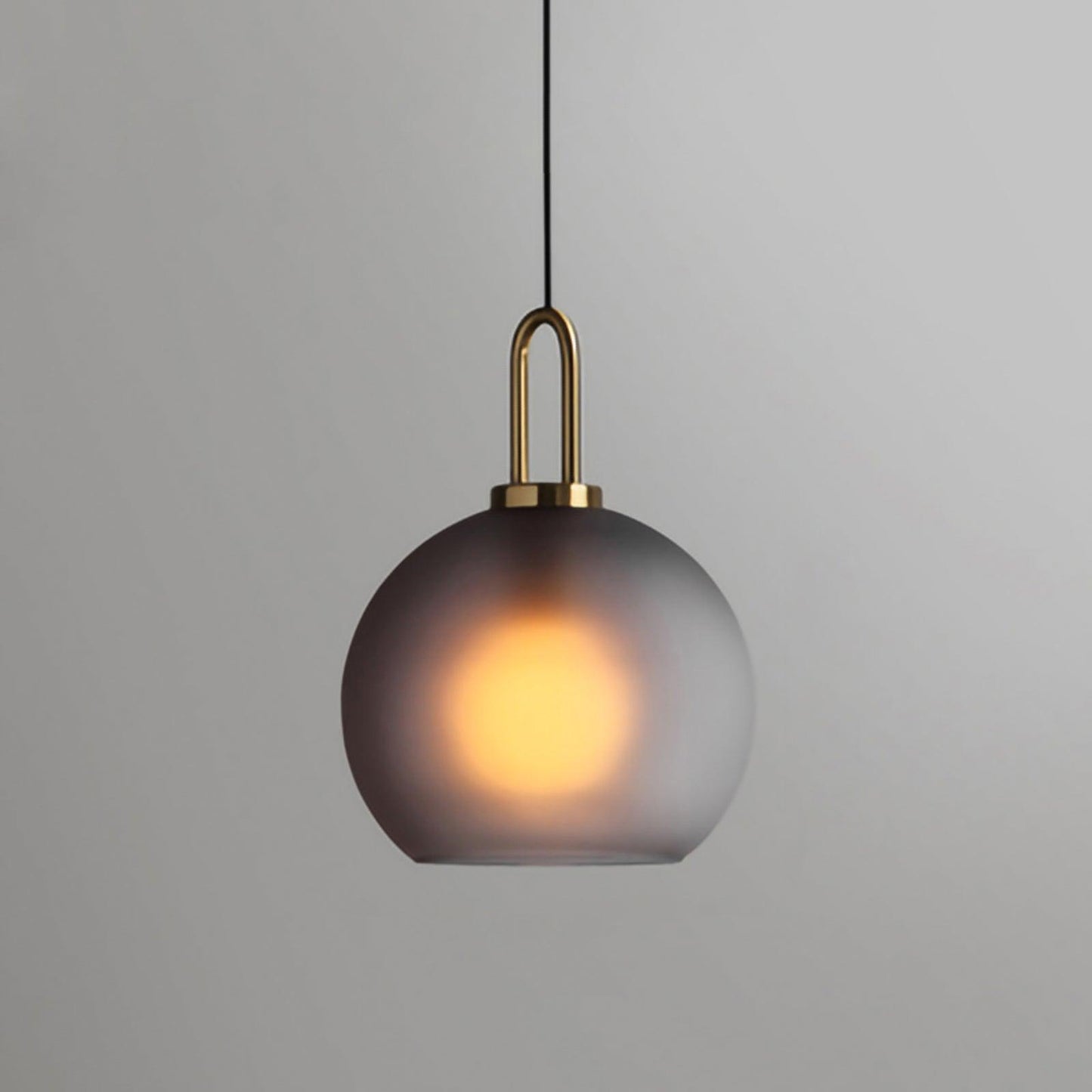 Modern Cylinder Glass Brass Pendant Light 1-Light