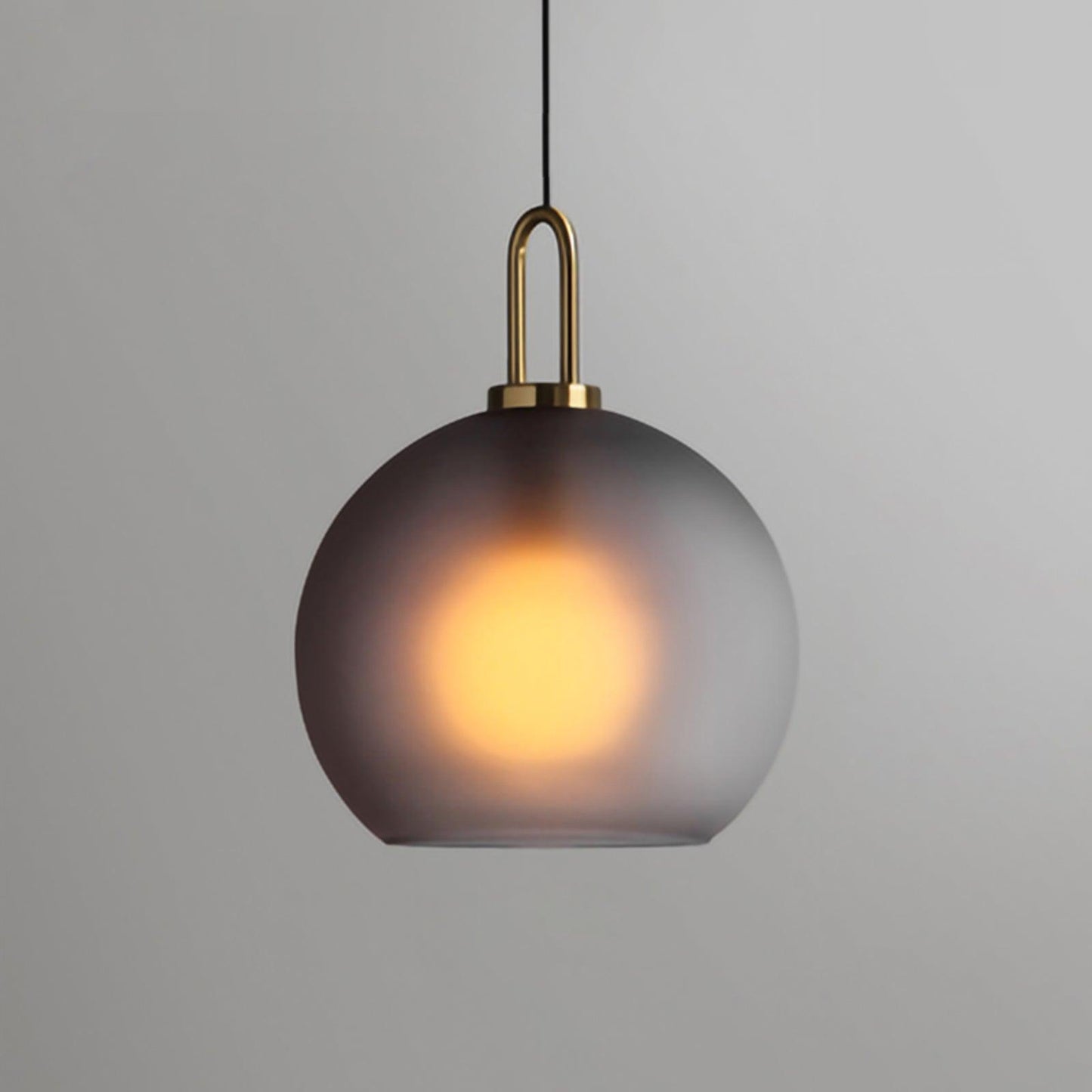 Modern Cylinder Glass Brass Pendant Light 1-Light
