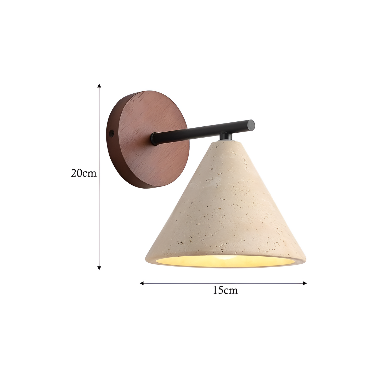 Modern Travertine Cone Wall Sconce LED 1-Light