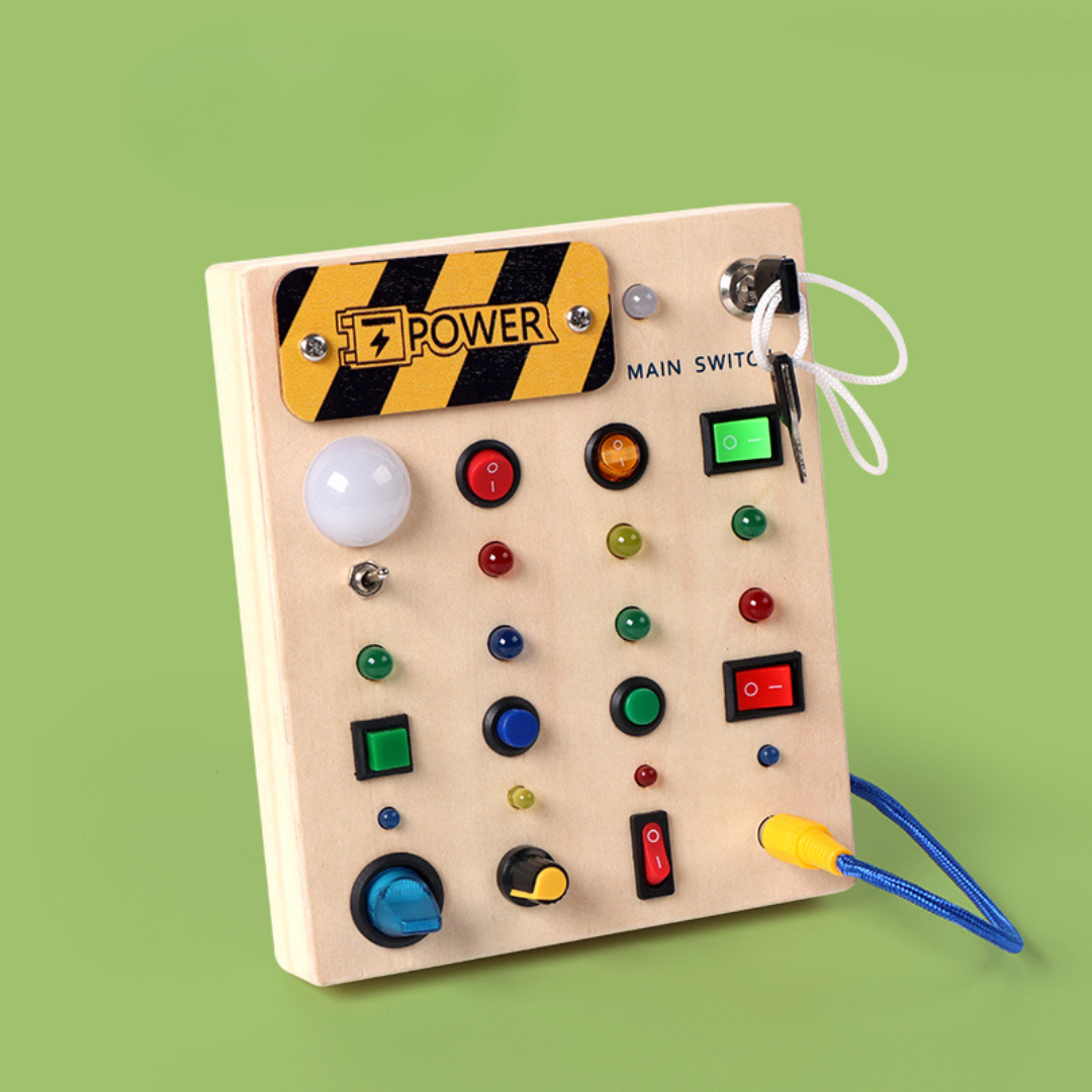Busy Board Montessori Wooden Toddler LED Sensory Toy