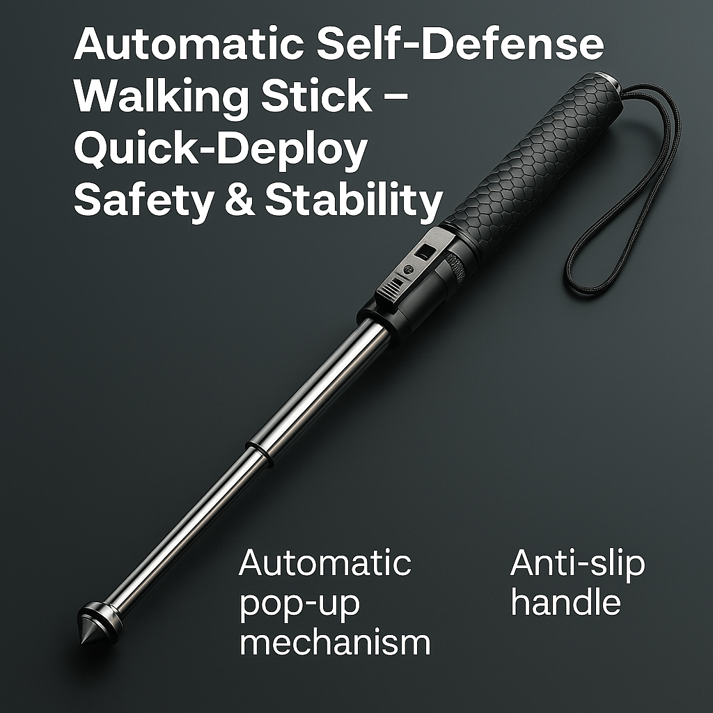 Puili | AllGuard Stick – Automatic Self-Defense Walking Stick with Stability Support