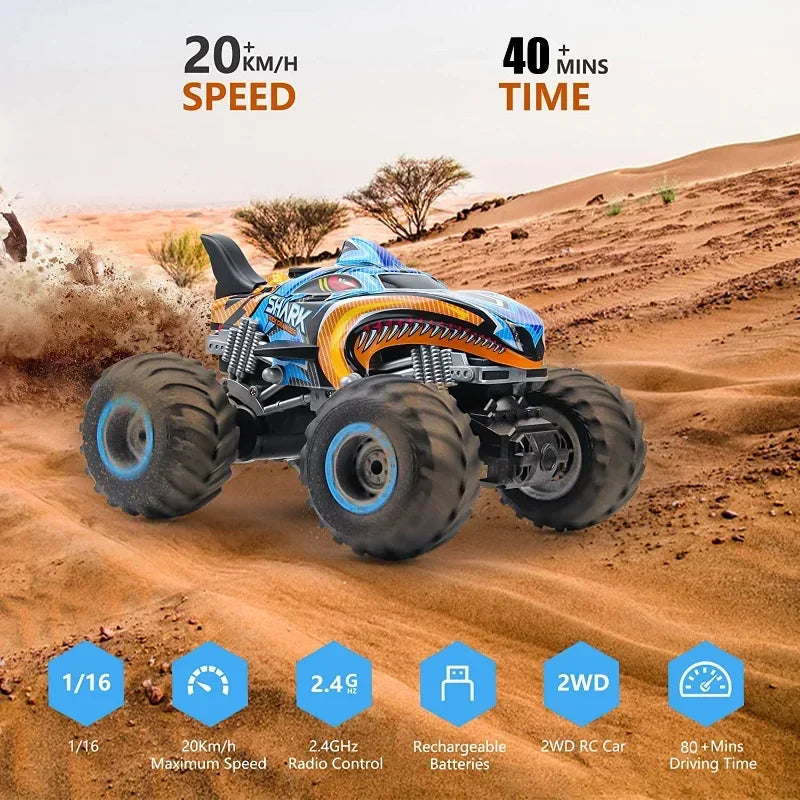 Monster Truck RC 4x4 Off-Road – Auto radiocomandata Rock Crawler Drift (Design Shark Digger)