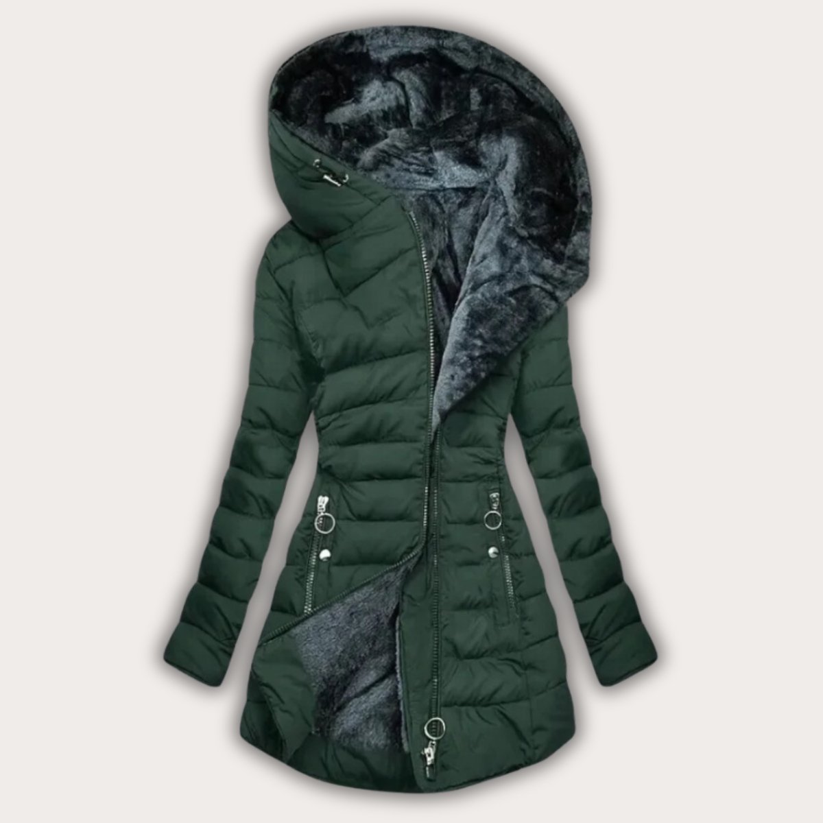 Puili | Asymmetrical Hooded Puffer Coat