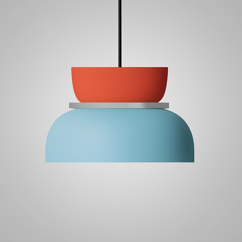 Lampada a sospensione nordica in lega di zinco bicolore a cupola LED 1 luce