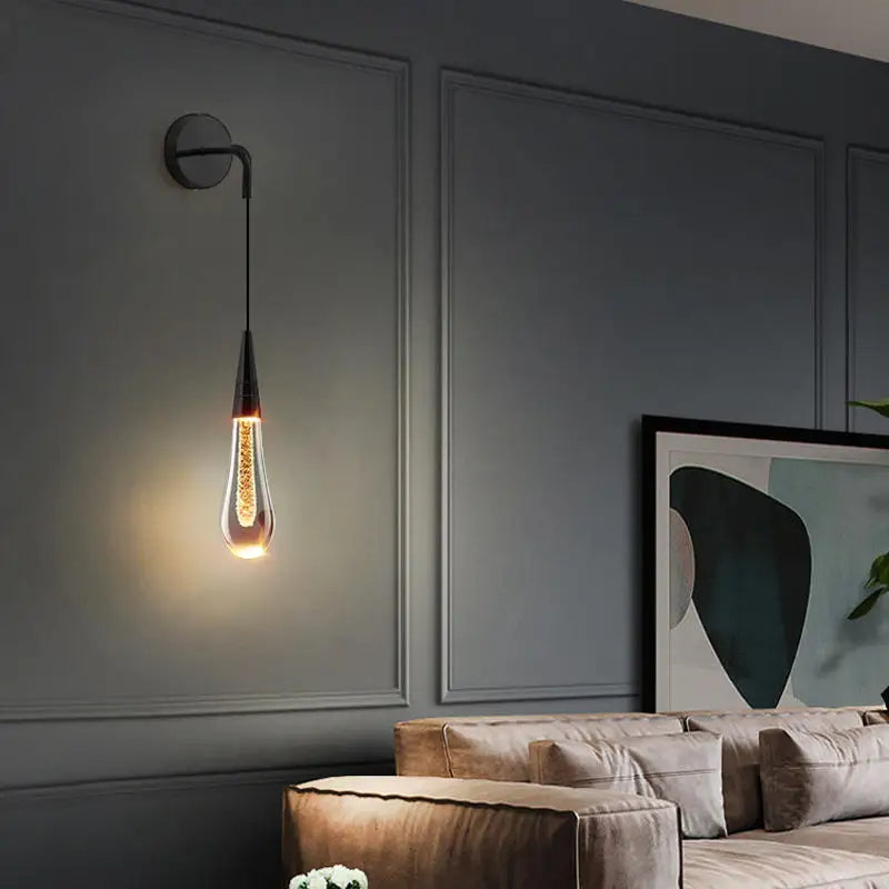 Applique da parete moderna in vetro a goccia con LED 1 luce