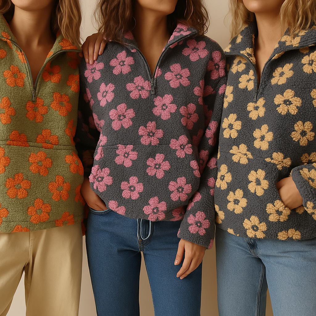 Cozy Floral Fleece Pullover