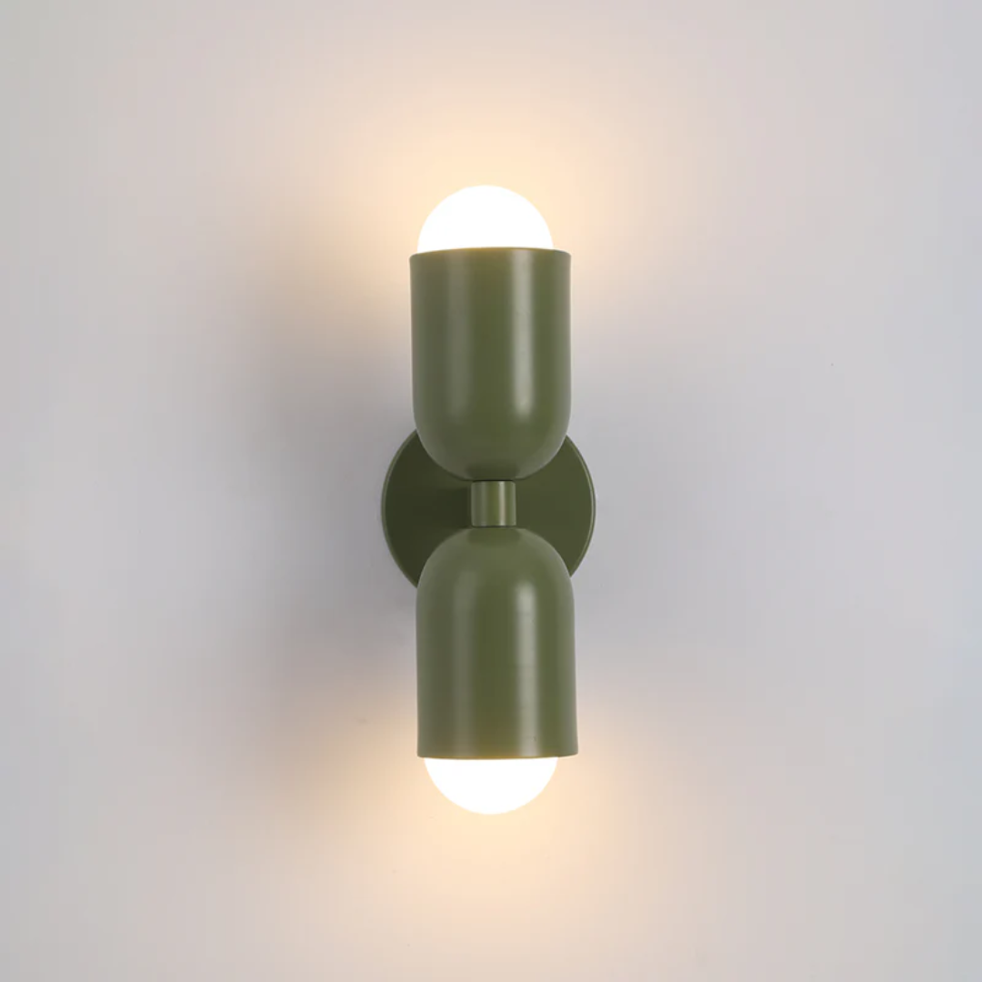 Modern Metal Cylinder LED Wall Sconce 2-Light