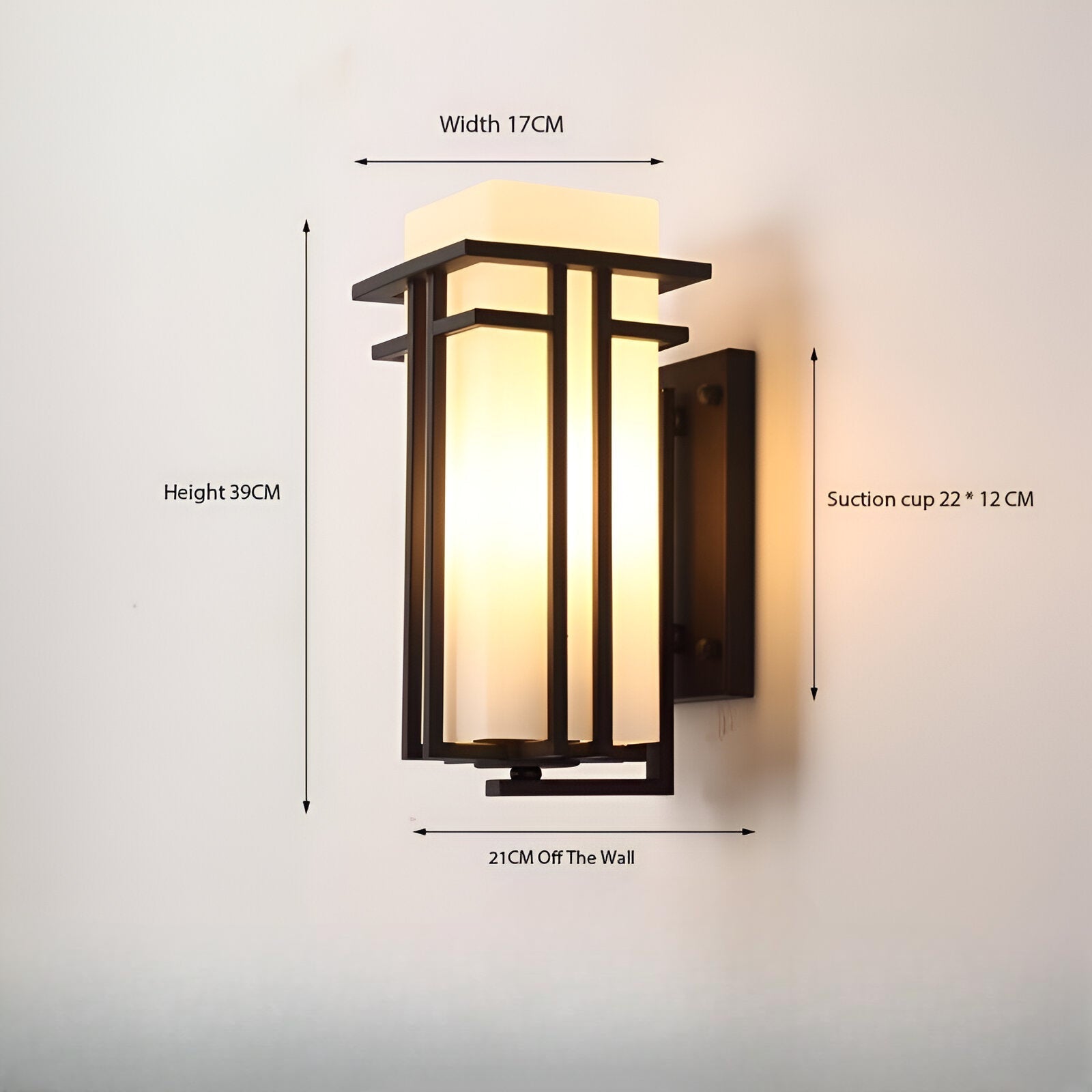 Lampada da parete industriale retrò in ferro e vetro per esterni LED 1 luce