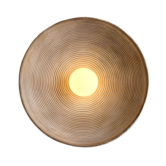 Retro Resin Ceramic-style Round Wall Sconce LED 1-light