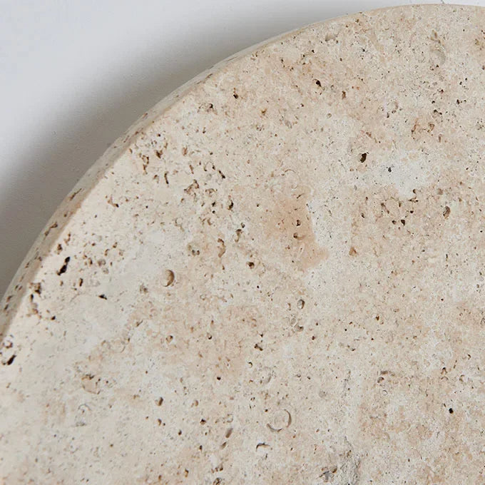 Minimalist Travertine Round Wall Sconce LED 1-light