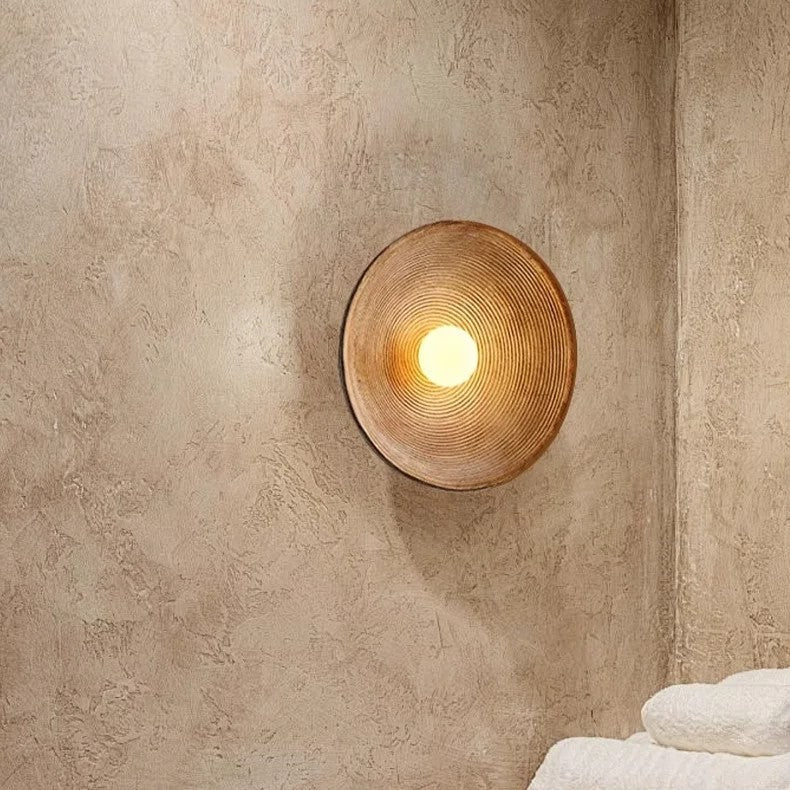 Retro Resin Ceramic-style Round Wall Sconce LED 1-light
