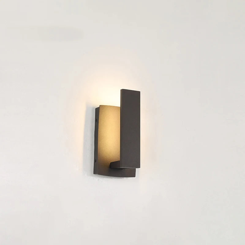 Minimalist Waterproof Outdoor Square Wall Sconce LED 1-Light