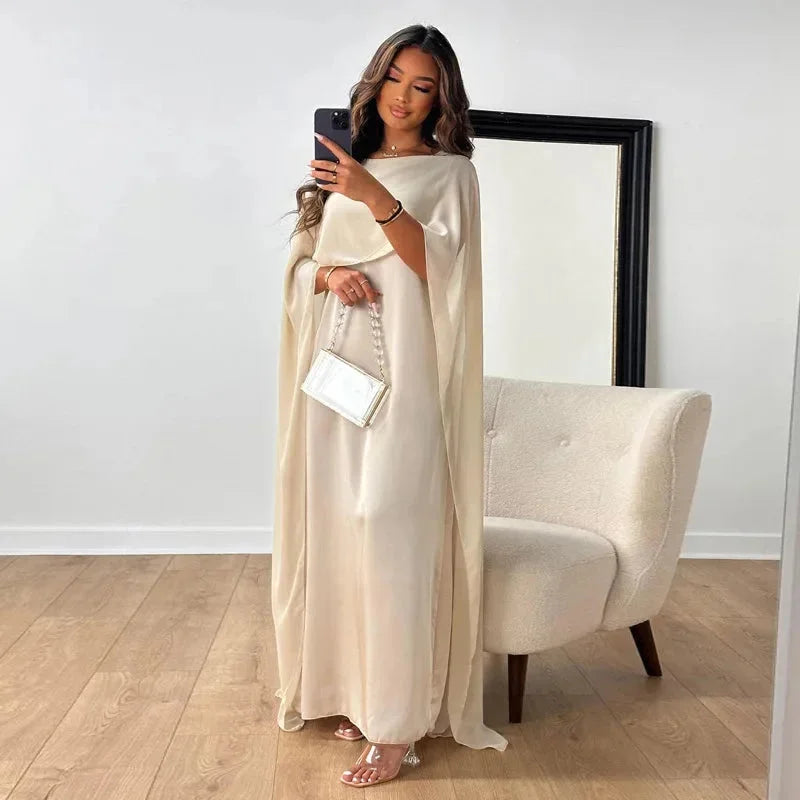 Puili| Abito maxi con mantella raffinato da donna per abiti da sera