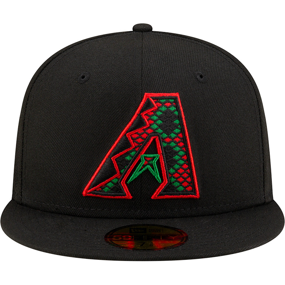 MLB Arizona Diamondbacks New Era Snakeskin Mexican Flag Refresh 59FIFTY Fitted Hat - Black