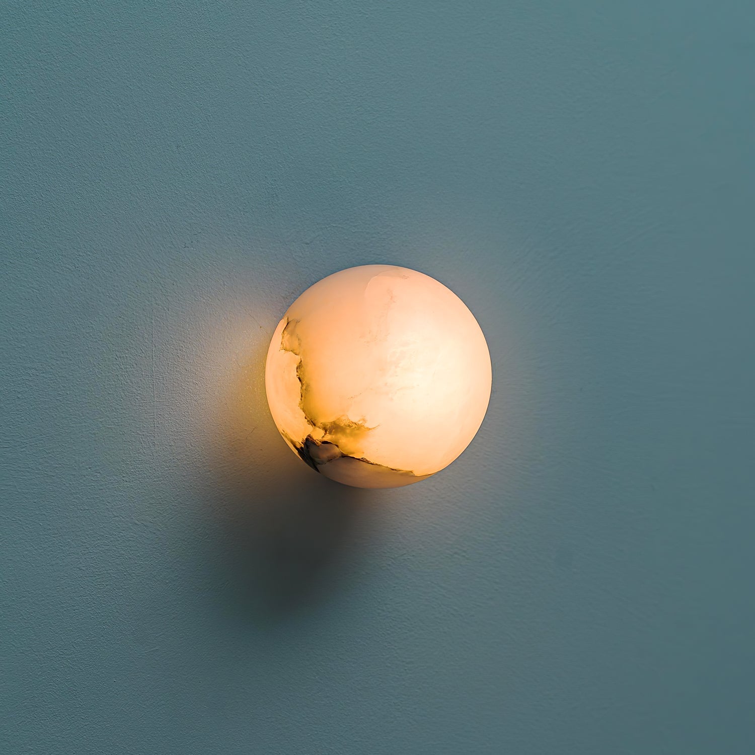 Applique da parete Japandi a sfera in marmo LED 1 luce