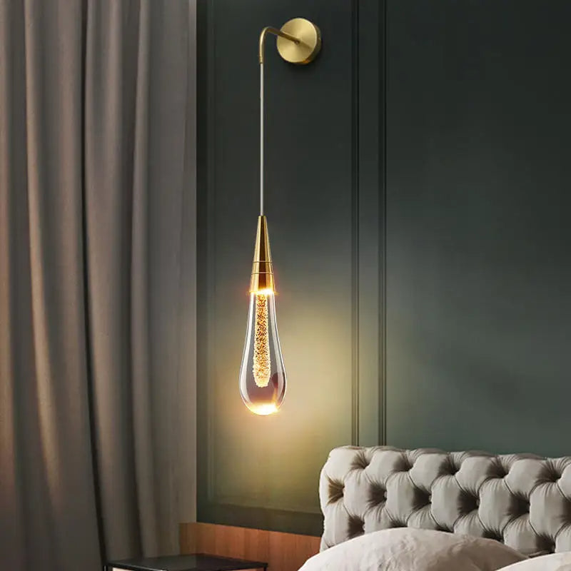 Applique da parete moderna in vetro a goccia con LED 1 luce