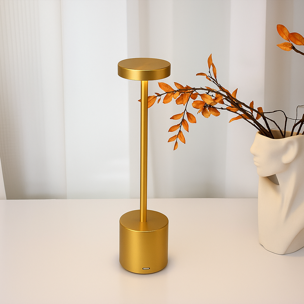 Wireless Retro Table Lamp – Rechargeable Cordless Design with Dimmable LED for Cozy Bedside Ambiance