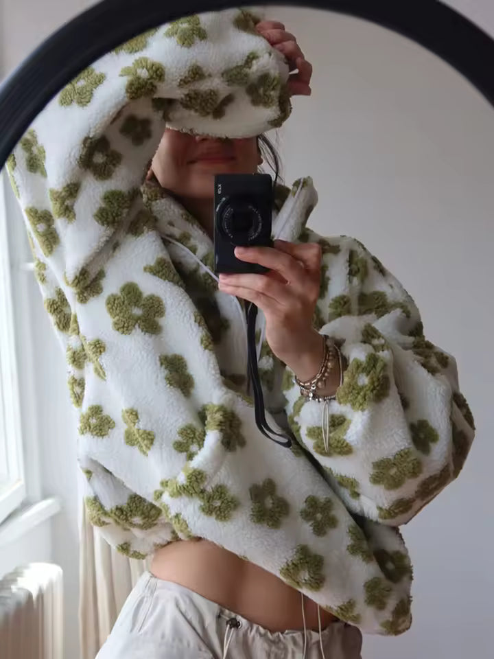 Cozy Floral Fleece Pullover