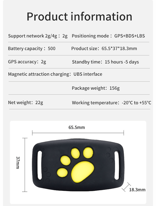 PAWTRACK MINI – Localizzatore GPS per monitoraggio in tempo reale dei gatti