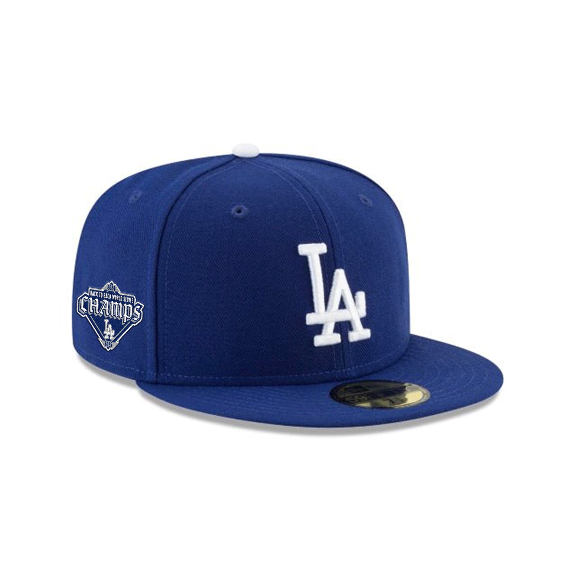 Los Angeles Dodgers 2025 Back-to-Back World Series Champs Diamond Patch Royal 59FIFTY