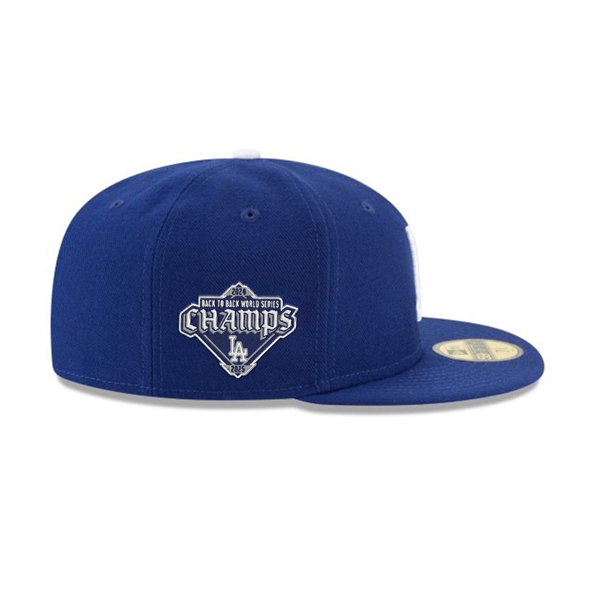 Los Angeles Dodgers 2025 Back-to-Back World Series Champs Diamond Patch Royal 59FIFTY