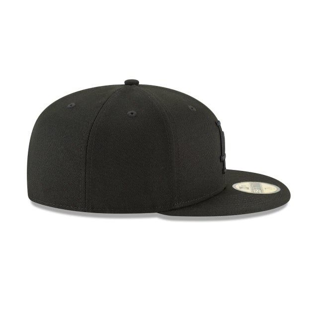 Los Angeles Dodgers Authentic Collection Black On Black 59FIFTY Fitted Hat