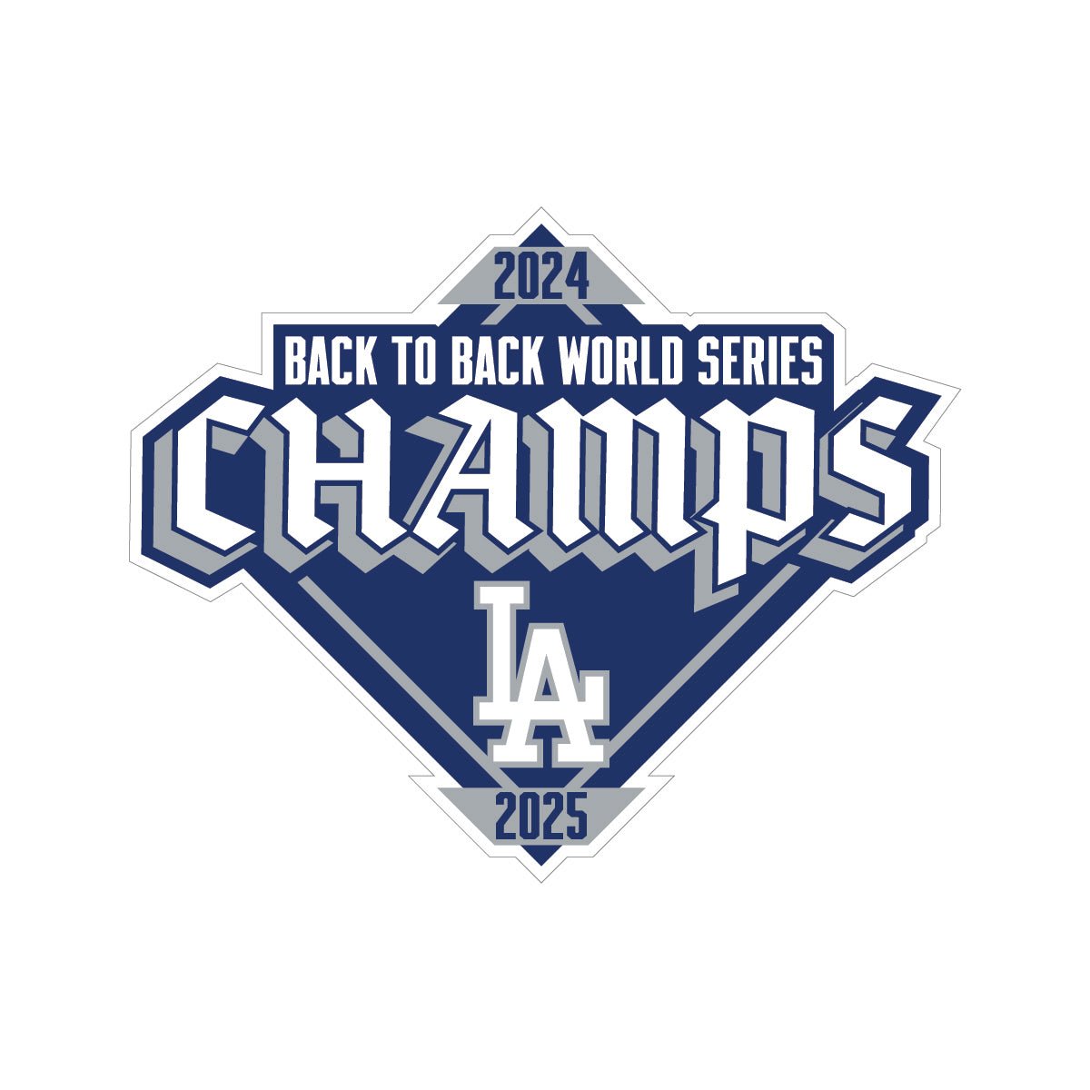 Los Angeles Dodgers 2025 Back-to-Back World Series Champs Diamond Patch Royal 59FIFTY